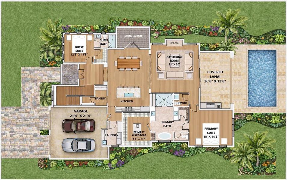 2D floor plan layout of this home in , Winter Park, FL (Image 3). 2D floor plan layout of this home in , Winter Park, FL (Image 3).