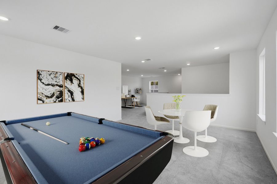 Representative furnished interior of a home built from the Walnut by Taylor Morrison in Bridge Creek 45s and 50s, Cypress (Image 7). Representative furnished interior of a home built from the Walnut by Taylor Morrison in Bridge Creek 45s and 50s, Cypress (Image 7).