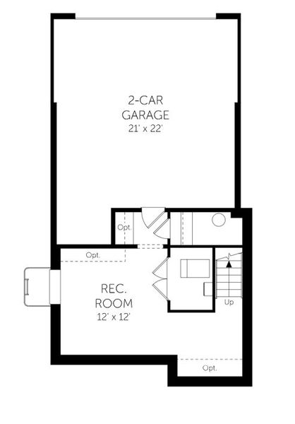 2D floor plan layout for the Crescent - Single Family Homes by Dream Finders Homes in Uplands, Westminster, CO (Image 7).
