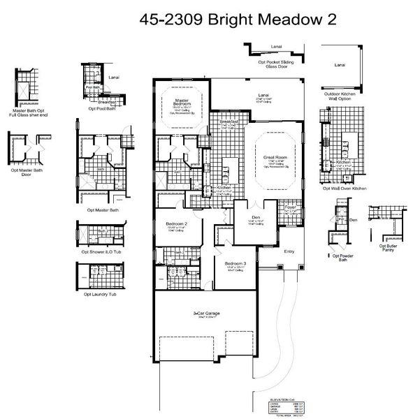 2D floor plan layout for the Bright Meadow 2 by Neal Communities in Grand Park, Sarasota, FL (Image 5).