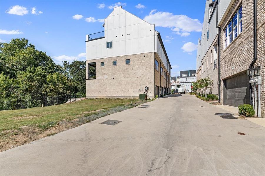 Alley access to garage