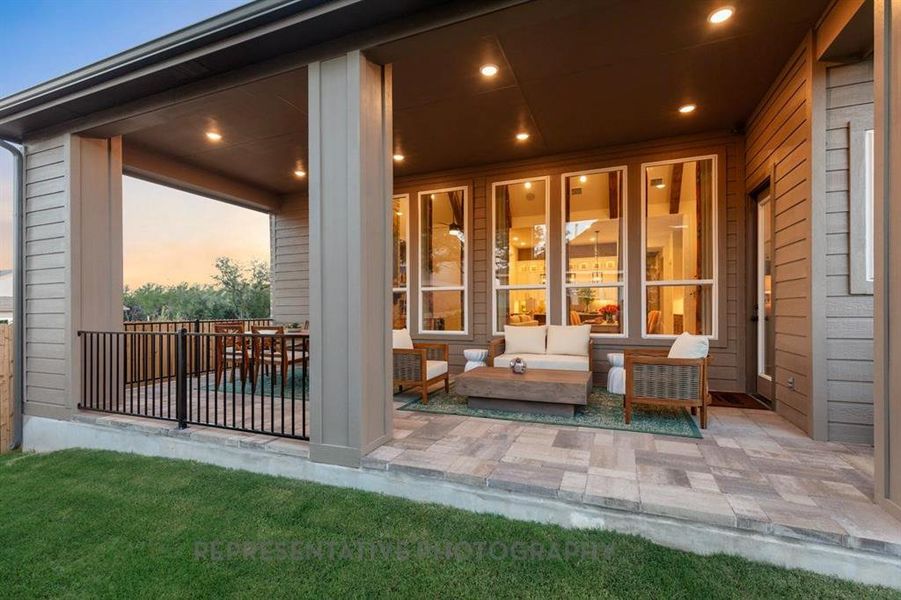 Exterior details and patio area of a home in Mosaic: 60ft. lots, Celina (Image 2).