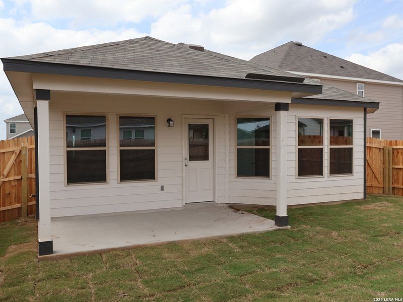 Exterior details and patio area of a home in Meadows at Clear Springs, New Braunfels (Image 21).