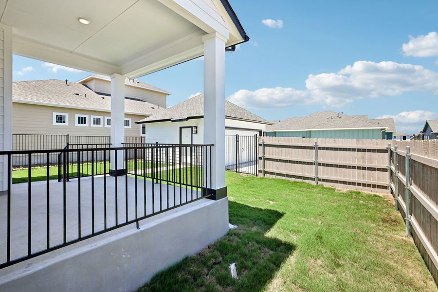Exterior details and patio area of a home in Easton Park, Austin (Image 26). Exterior details and patio area of a home in Easton Park, Austin (Image 26).
