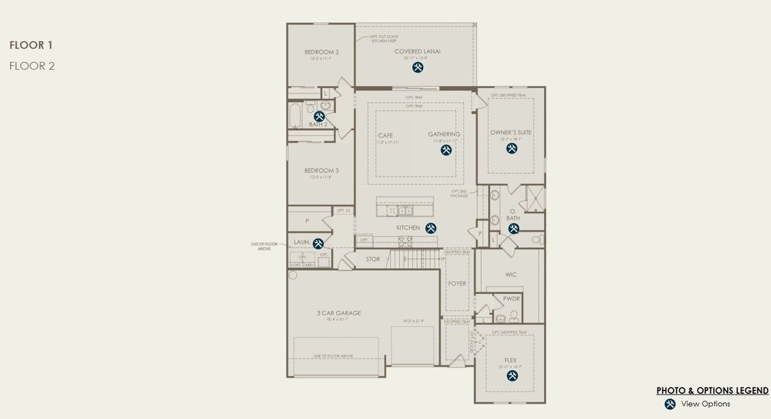 2D floor plan layout for the Mahogany Grand by Pulte Homes in Terrapin Creek, Jacksonville, FL (Image 5).