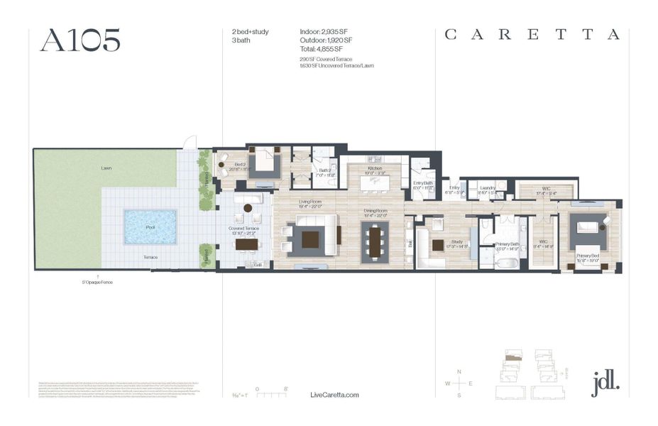 2D floor plan layout of this home in Caretta, Juno Beach, FL (Image 4).