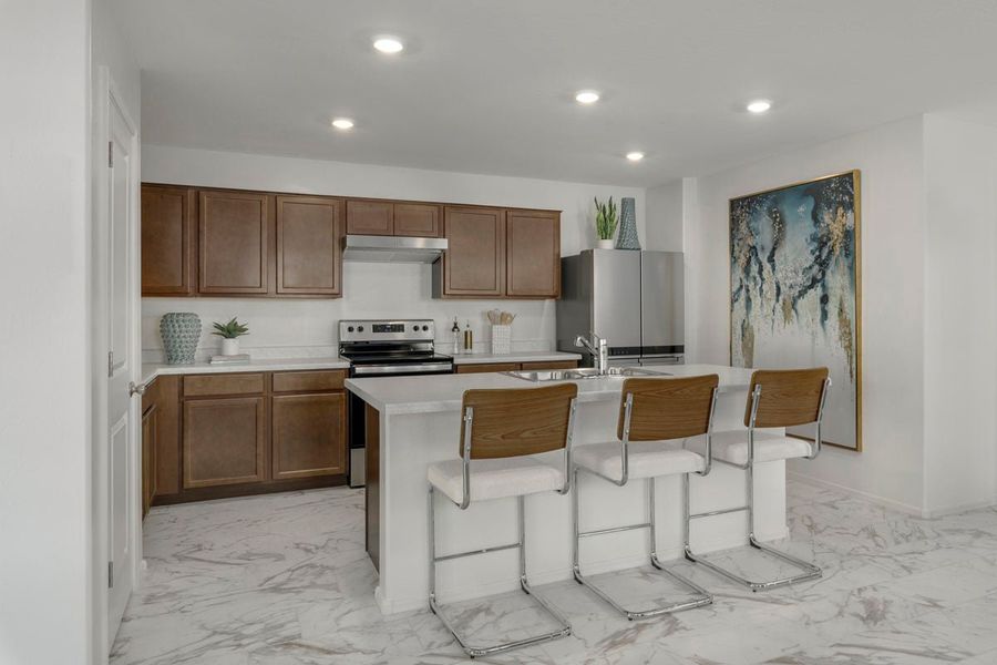 Representative furnished interior of a home built from the 1573 Modeled by KB Home in Mystic Vista Enclaves, Buckeye (Image 5).