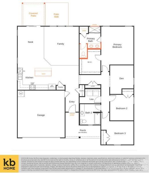 Layout of the ranch plan - please confirm options/selections with onsite sales counselor