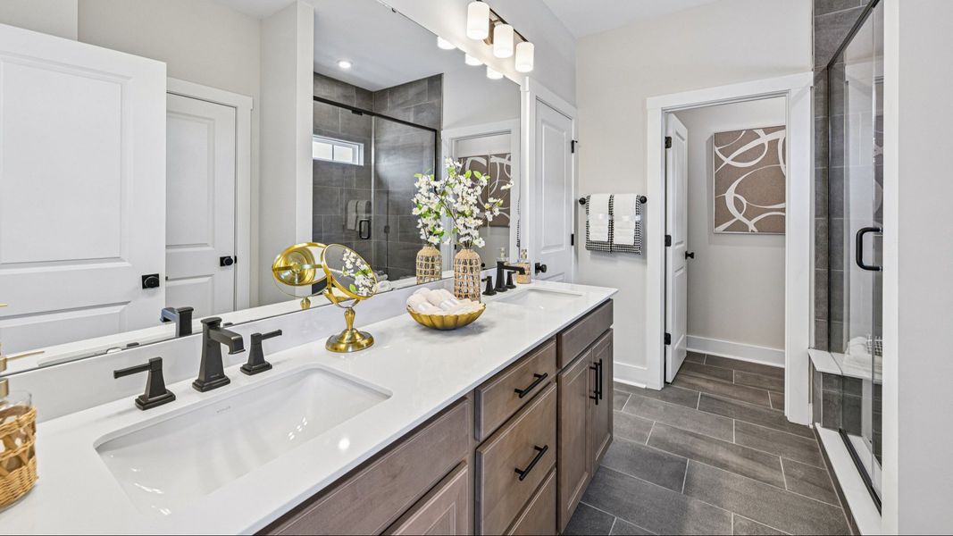 The Westport Plan by DRB Homes in Miller Farm - Primary Bathroom The Westport Plan by DRB Homes in Miller Farm - Primary Bathroom