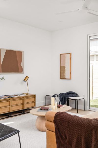 Living room featuring baseboards