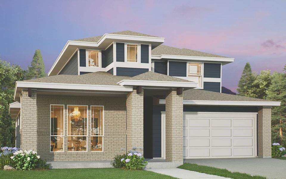 Representative exterior photo of a completed home built from the Ellis by Brookfield Residential in Traditional Homes at Easton Park, Austin, TX (Image 5). Representative exterior photo of a completed home built from the Ellis by Brookfield Residential in Traditional Homes at Easton Park, Austin, TX (Image 5).