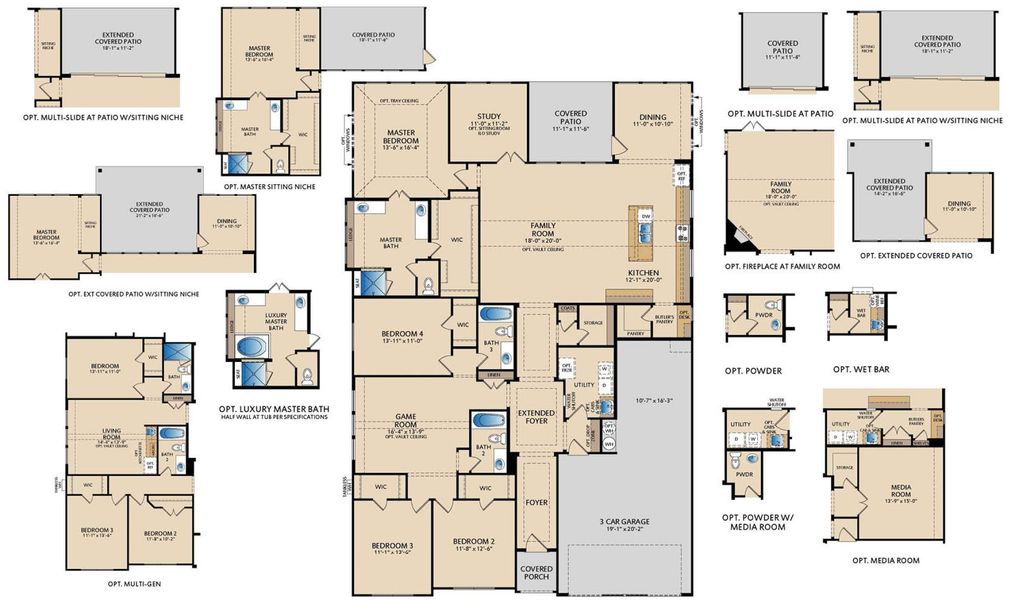 2D floor plan layout for the Brighton by Pacesetter Homes in Nelson Lake, Rockwall, TX (Image 3).