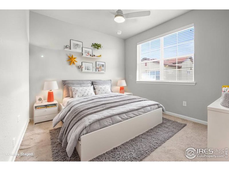 Second bedroom - Digitally Staged as an Bedroom option 3. Second bedroom - Digitally Staged as an Bedroom option 3.