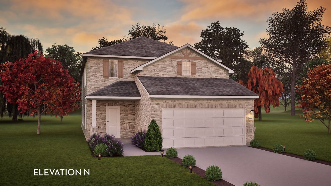 Representative exterior photo of a completed home built from the Willow by CastleRock Communities in Cool Water, Jarrell, TX (Image 5).