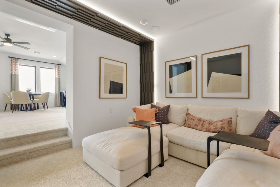 Furnished interior view inside a new home in Dunham Pointe 70', Cypress (Image 13).