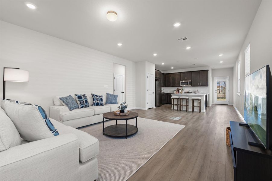 Living area with recessed lighting Living area with recessed lighting