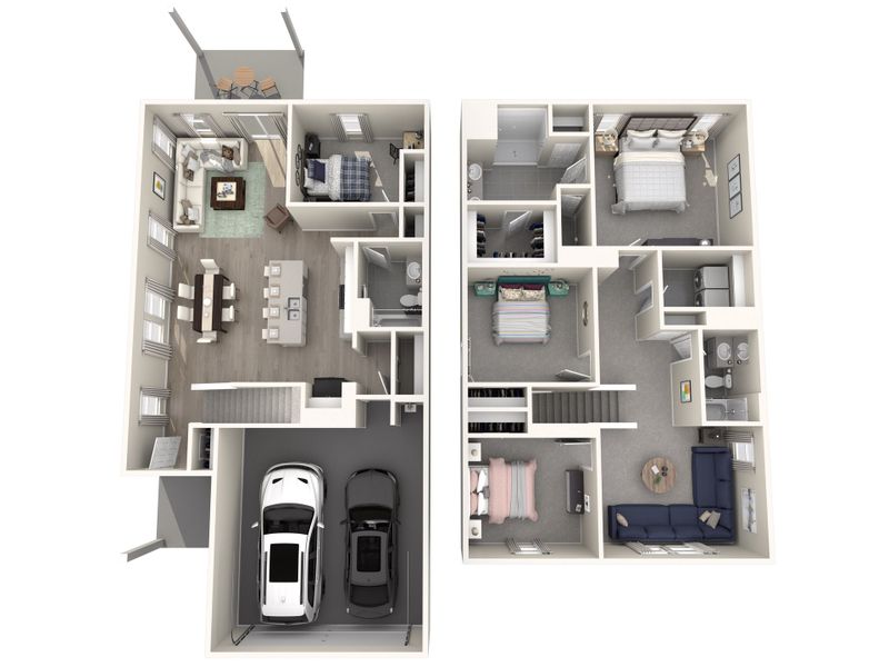 2D floor plan layout for the Roswell by Meritage Homes in Calico Creek, Cherryville, NC (Image 3).