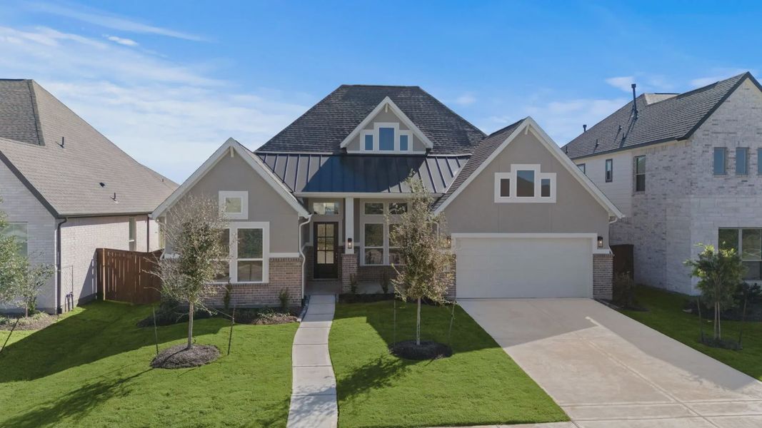 Representative exterior photo of a completed home built from the Lakeway by Chesmar Homes in Meridiana 50's, Manvel, TX (Image 30).