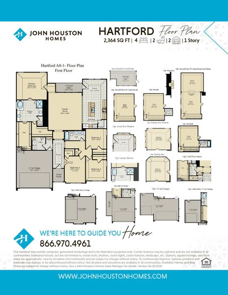 2D floor plan layout for the Hartford by John Houston Homes in Hayes Crossing, Midlothian, TX (Image 1). 2D floor plan layout for the Hartford by John Houston Homes in Hayes Crossing, Midlothian, TX (Image 1).