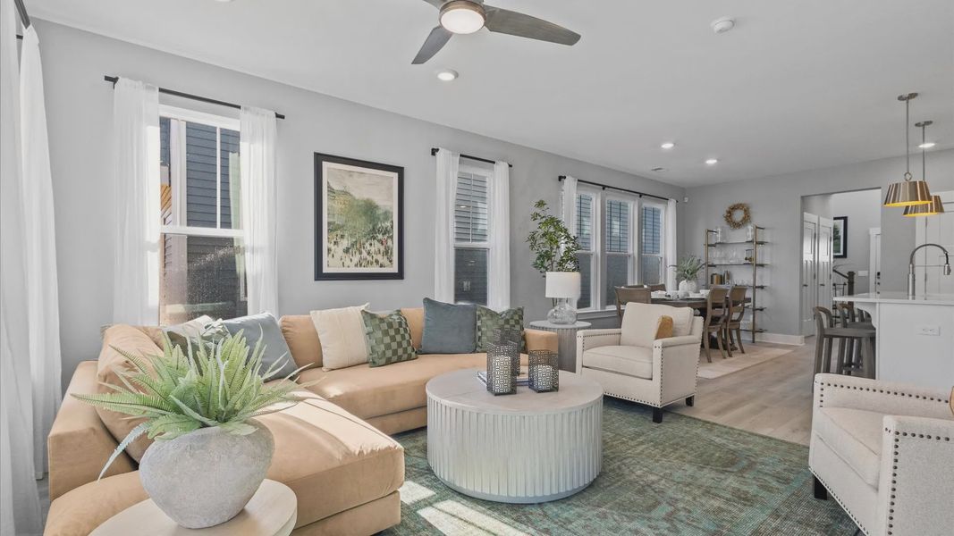Representative furnished interior of a home built from the Mint by DRB Homes in Essex Village, Franklinton (Image 7).