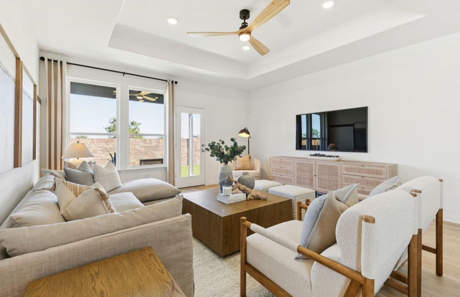 Representative furnished interior of a home built from the Emory by Pulte Homes in Whitewing Trails, Princeton (Image 8). Representative furnished interior of a home built from the Emory by Pulte Homes in Whitewing Trails, Princeton (Image 8).