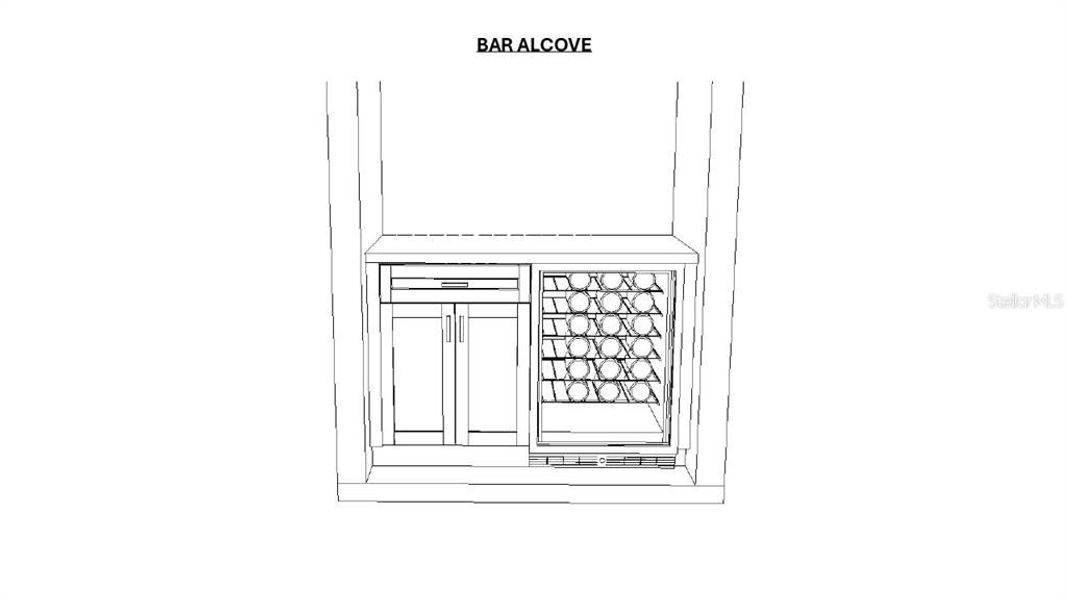 Bar alcove cabinet drawing