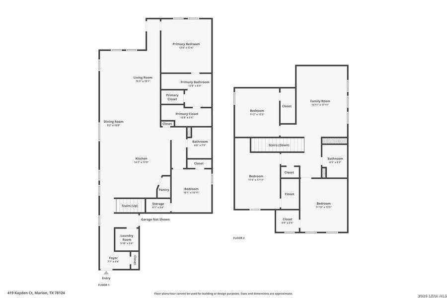 2D floor plan layout of this home in Grace Valley, Marion, TX (Image 3).