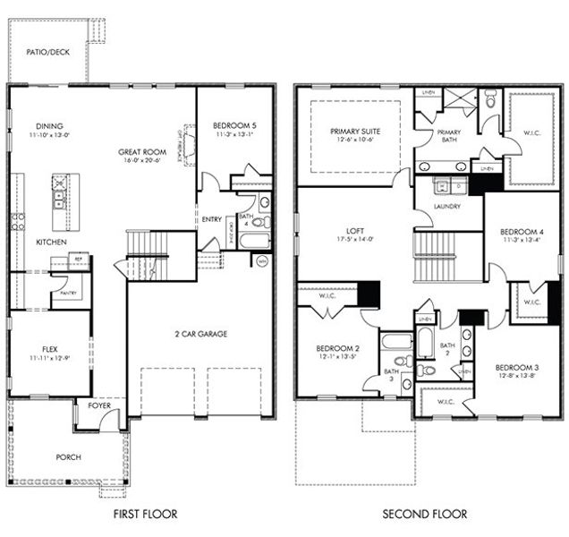 2D floor plan layout of this home in Benders Cove - Reserve Series, Mount Juliet, TN (Image 3).