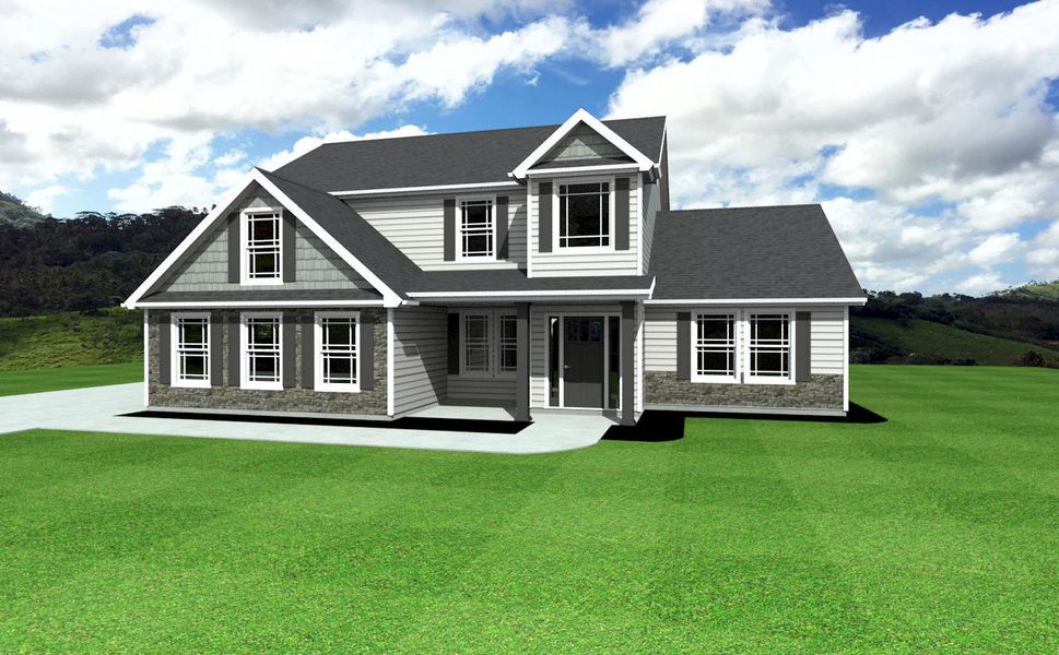 Representative exterior photo of a completed home built from the Enory by Enchanted Homes in Guadalupe Heights, Seguin, TX (Image 22).