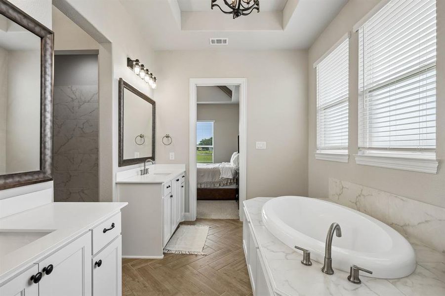 Furnished interior view inside a new home in Springside Estates, Waxahachie (Image 27). Furnished interior view inside a new home in Springside Estates, Waxahachie (Image 27).