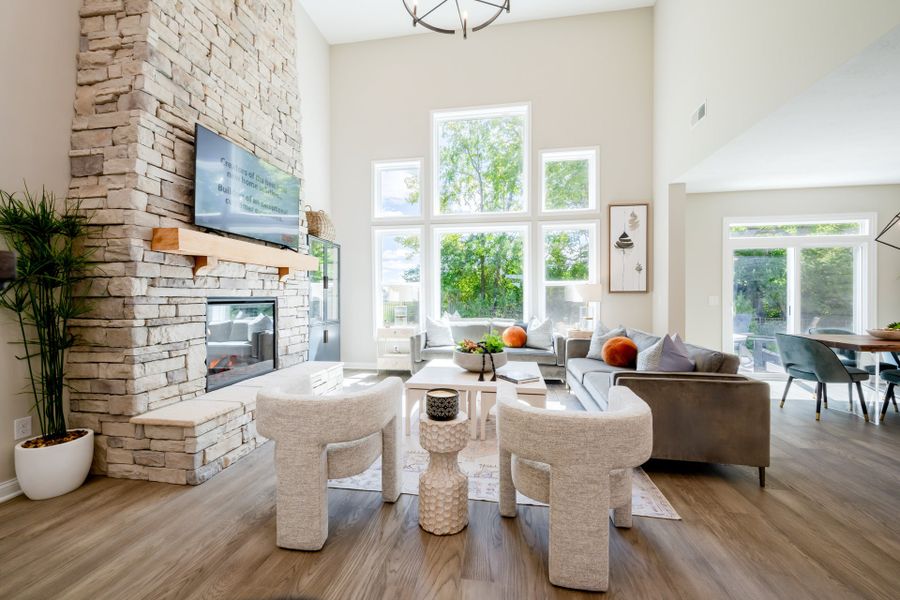 Representative furnished interior of a home built from the Charles by Fischer Homes in Twin Lakes, Hoschton (Image 37).