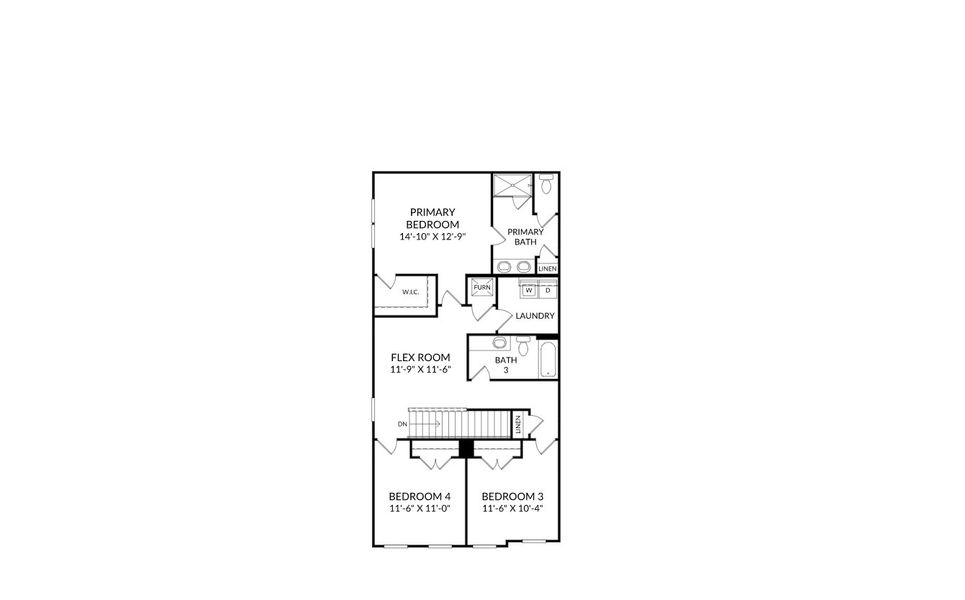2D floor plan layout for the Overton by Stanley Martin Homes in Compass Pointe, Apollo Beach, FL (Image 4).