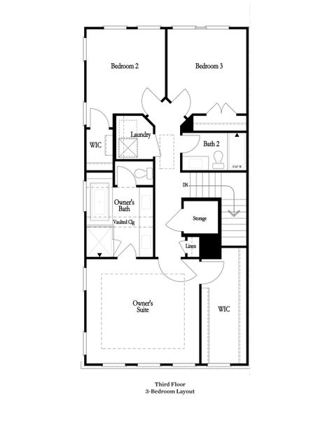 Third Floor - 3 Bedroom Layout