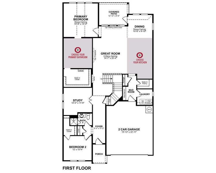 2D floor plan layout of this home in Venado Crossing, Cibolo, TX (Image 3).