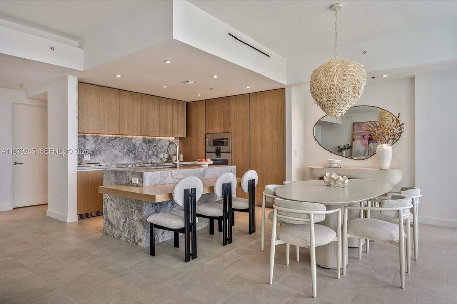 Furnished interior view inside a new home in Five Park, Miami Beach (Image 6).