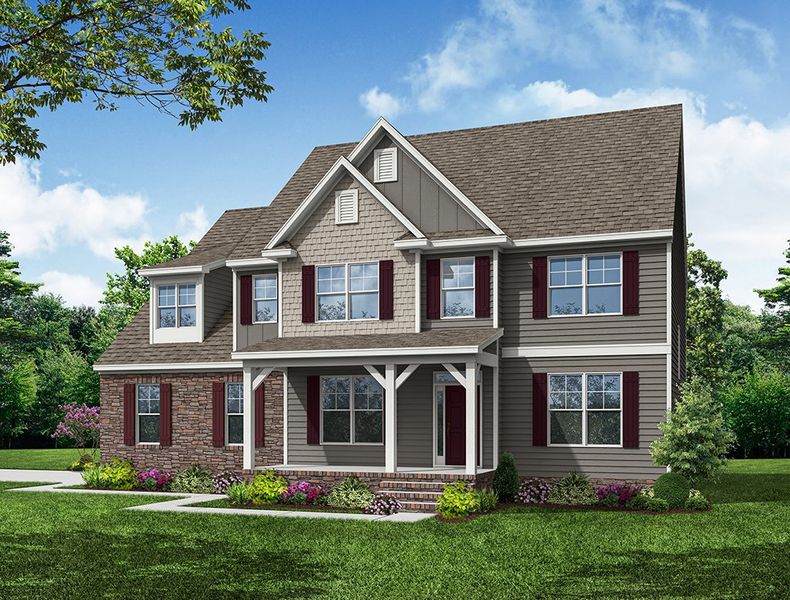 Representative exterior photo of a completed home built from the Roanoke by Eastwood Homes in High Springs, Clayton, NC (Image 5).