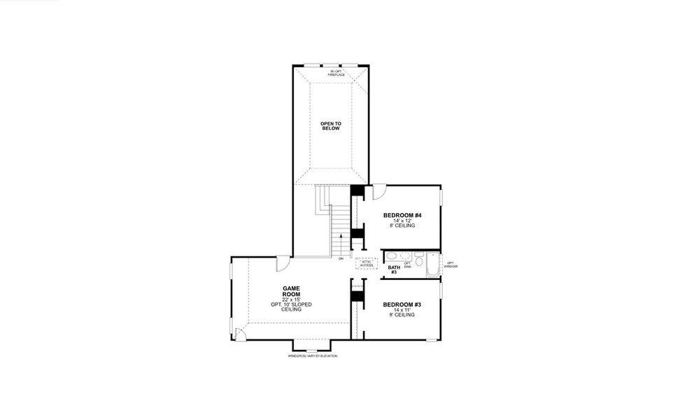 2D floor plan layout for the Addison - Reserve Series by M/I Homes in LaPrelle, Haslet, TX (Image 4).