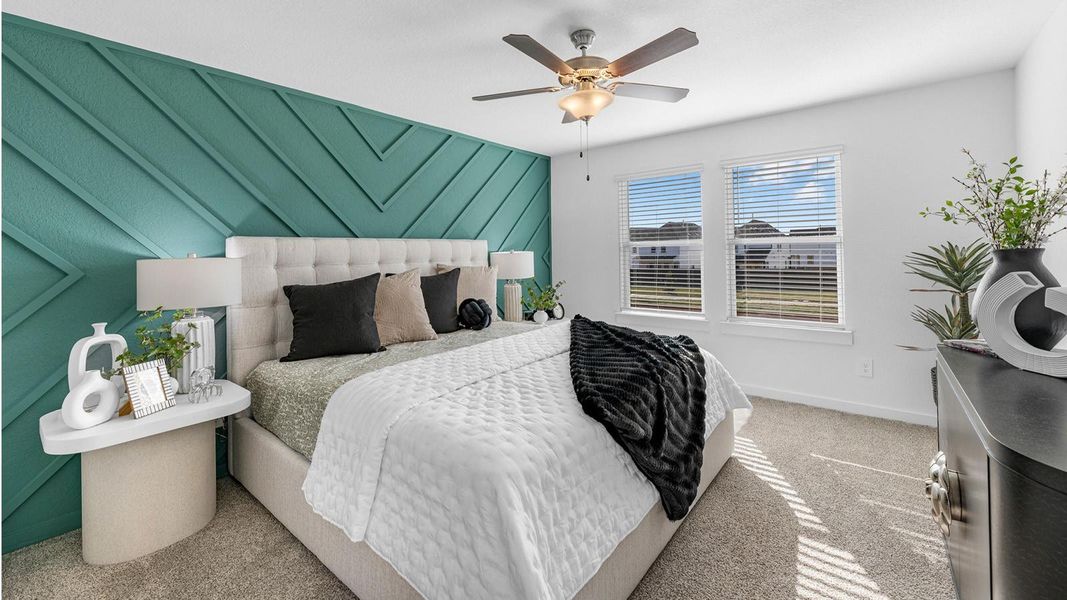 Representative photo. The second floor is designed for comfort and flexibility, highlighted by a spacious primary suite with a well-appointed bath that includes a separate shower and tub. Two additional bedrooms easily accommodate guests, while a central flex space creates endless possibilities for a game room, second living area, or personalized retreat. Representative photo. The second floor is designed for comfort and flexibility, highlighted by a spacious primary suite with a well-appointed bath that includes a separate shower and tub. Two additional bedrooms easily accommodate guests, while a central flex space creates endless possibilities for a game room, second living area, or personalized retreat.