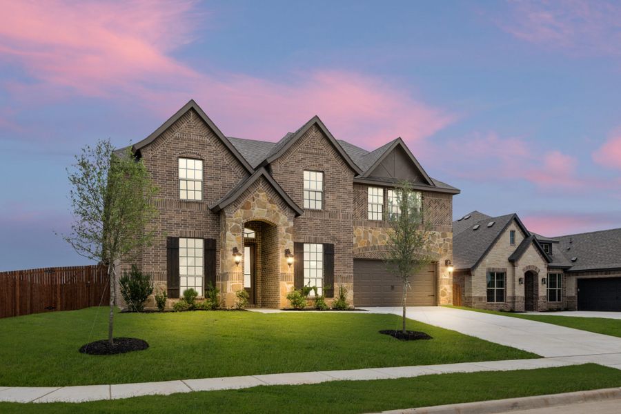 Front exterior of a new home in Mockingbird Hills, Joshua, TX, highlighting curb appeal (Image 24).
