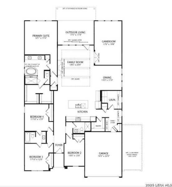 2D floor plan layout of this home in Ladera - 60s, San Antonio, TX (Image 2). 2D floor plan layout of this home in Ladera - 60s, San Antonio, TX (Image 2).