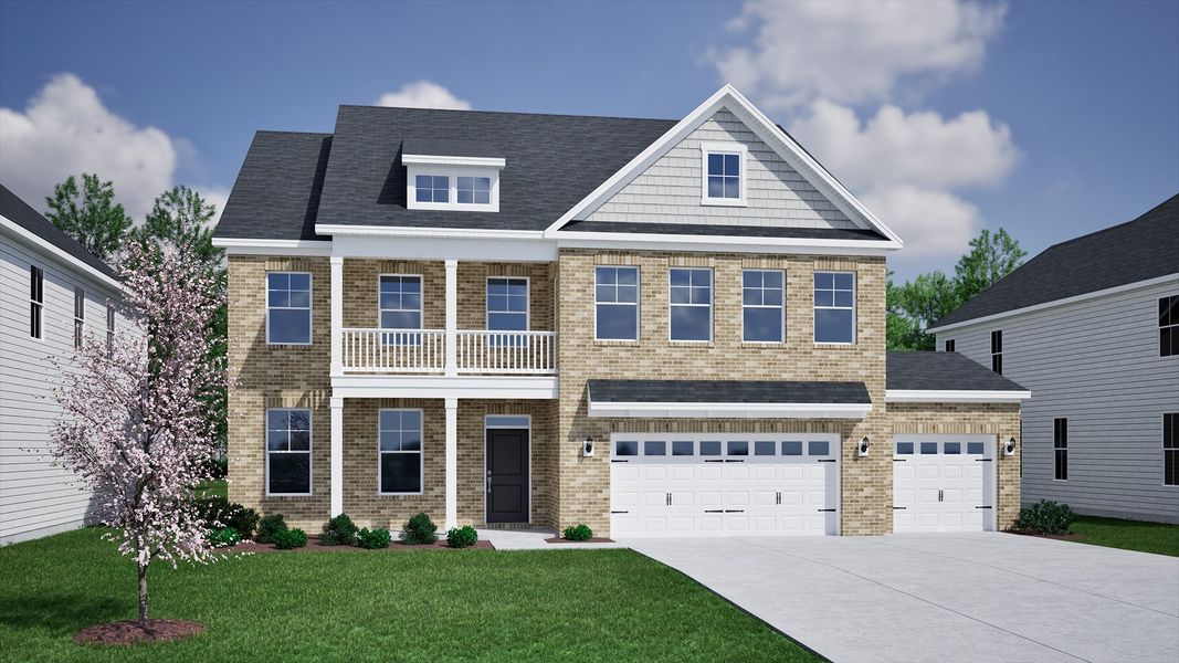 Representative exterior photo of a completed home built from the Webster II - Vanguard Collection by Mungo Homes in Scotts Hill Village, Wilmington, NC (Image 28).