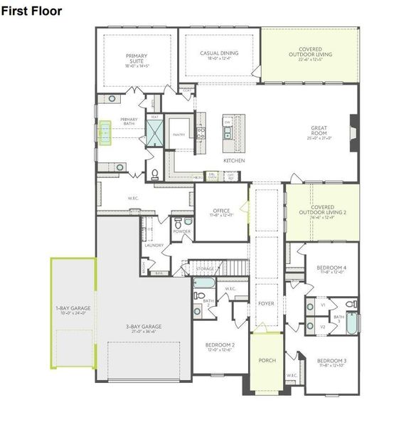2D floor plan layout of this home in The Estates at James Lane, Fulshear, TX (Image 4).