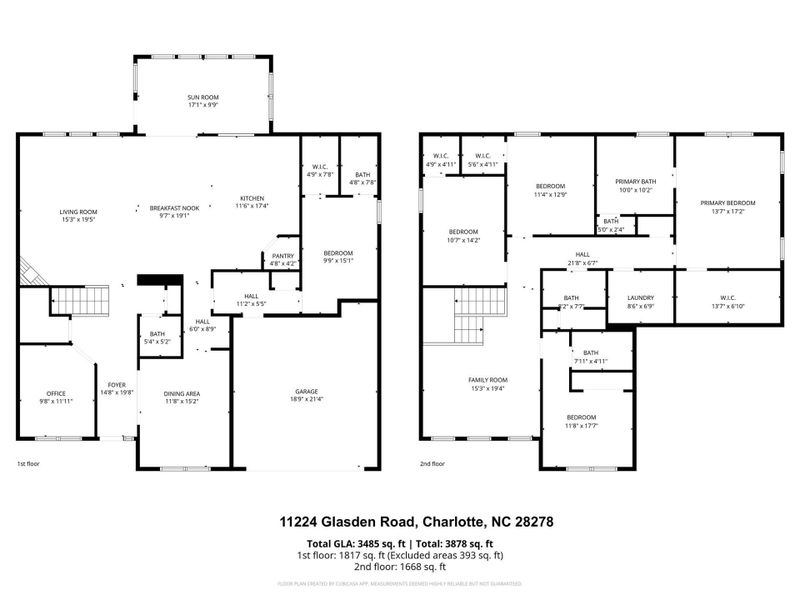 2D floor plan layout of this home in Parkside Crossing, Charlotte, NC (Image 5). 2D floor plan layout of this home in Parkside Crossing, Charlotte, NC (Image 5).