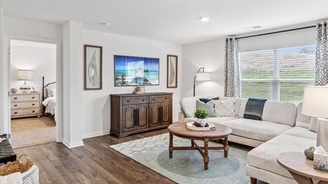 Representative furnished interior of a home built from the Cali by D.R. Horton in Fox Hollow, Dalton (Image 18). Representative furnished interior of a home built from the Cali by D.R. Horton in Fox Hollow, Dalton (Image 18).