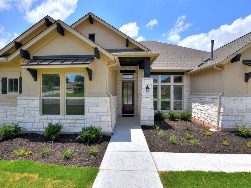 Representative exterior photo of a completed home built from the Siena II by Giddens Homes in Clearwater Ranch, Liberty Hill, TX (Image 37).