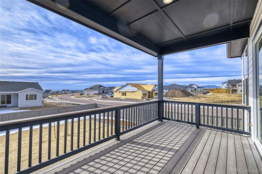 Exterior details and patio area of a home in Sterling Ranch Homestead, Colorado Springs (Image 4).