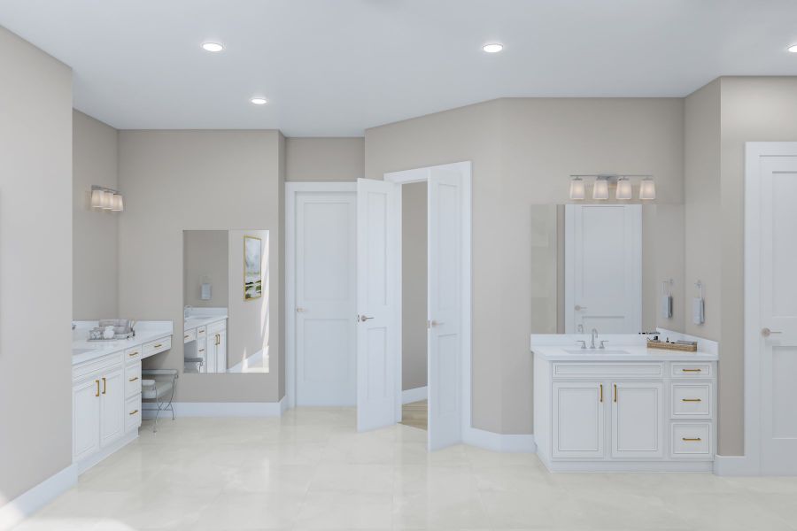 Representative furnished interior of a home built from the Trieste by Tri Pointe Homes in Woodson’s Reserve, Spring (Image 28).