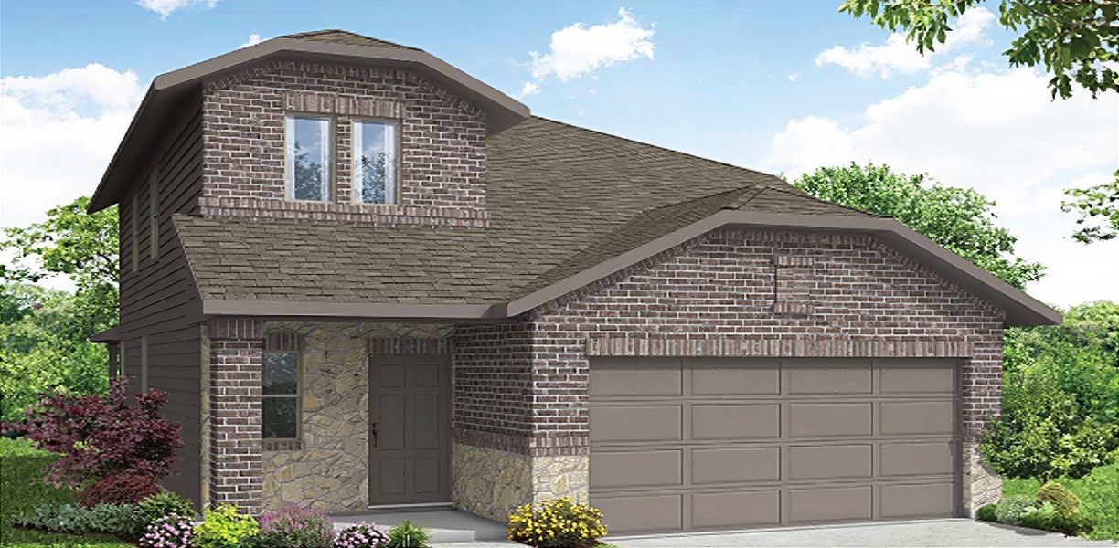 Representative exterior photo of a completed home built from the Maple by Impression Homes in Creekside Ranch, Blue Ridge, TX (Image 8). Representative exterior photo of a completed home built from the Maple by Impression Homes in Creekside Ranch, Blue Ridge, TX (Image 8).