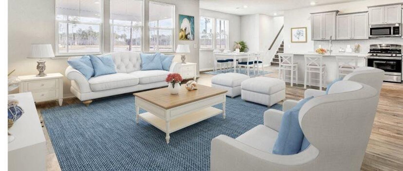 Furnished interior view inside a new home in Sweetgrass at Summers Corner, Summerville (Image 3).