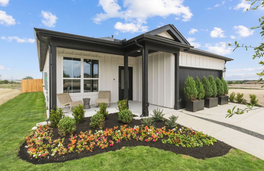 Representative exterior photo of a completed home built from the Hewitt by Centex in Vantage, San Marcos, TX (Image 28).